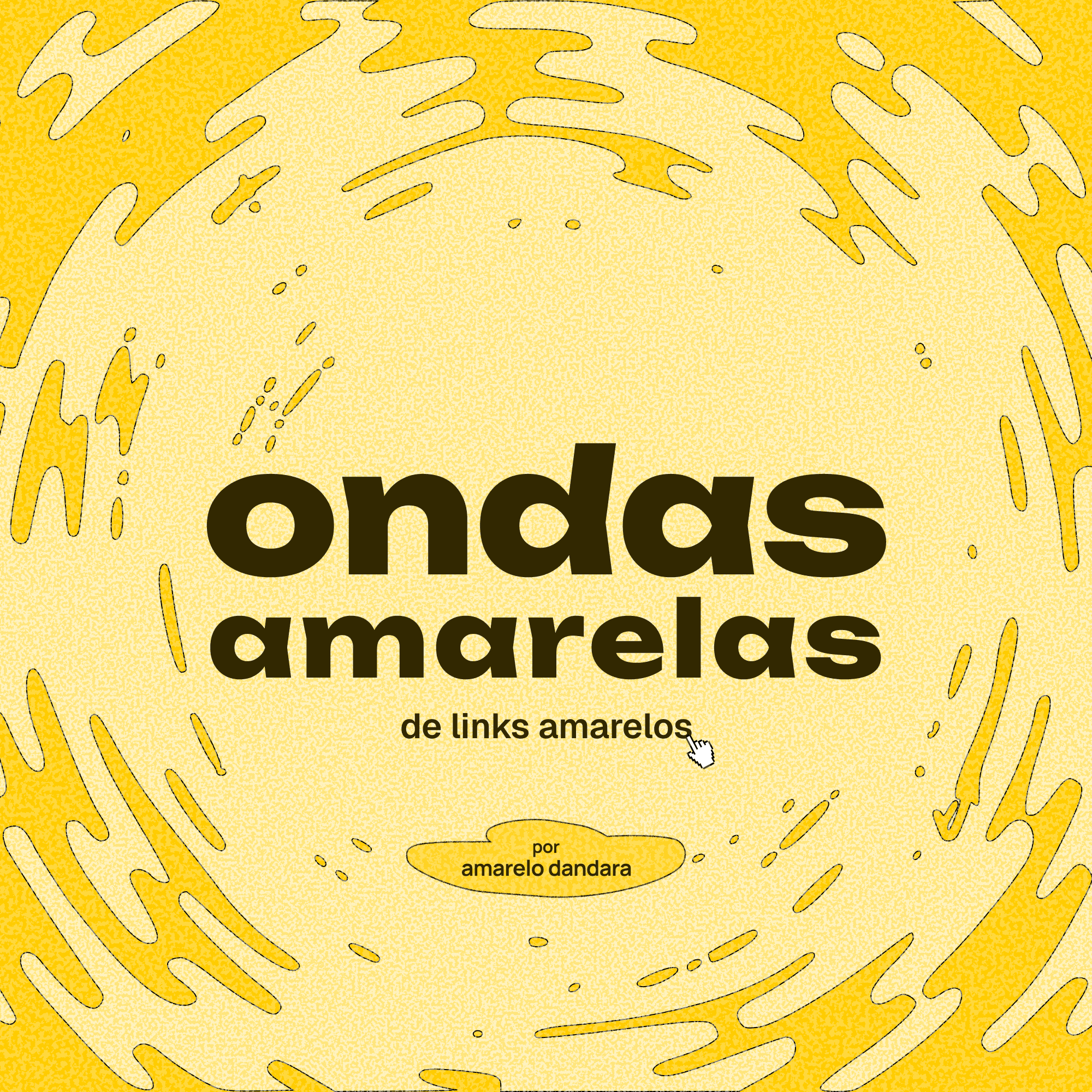 Cover art for the ondas amarelas podcast: the title set in heavy type over a field of yellow ripples.